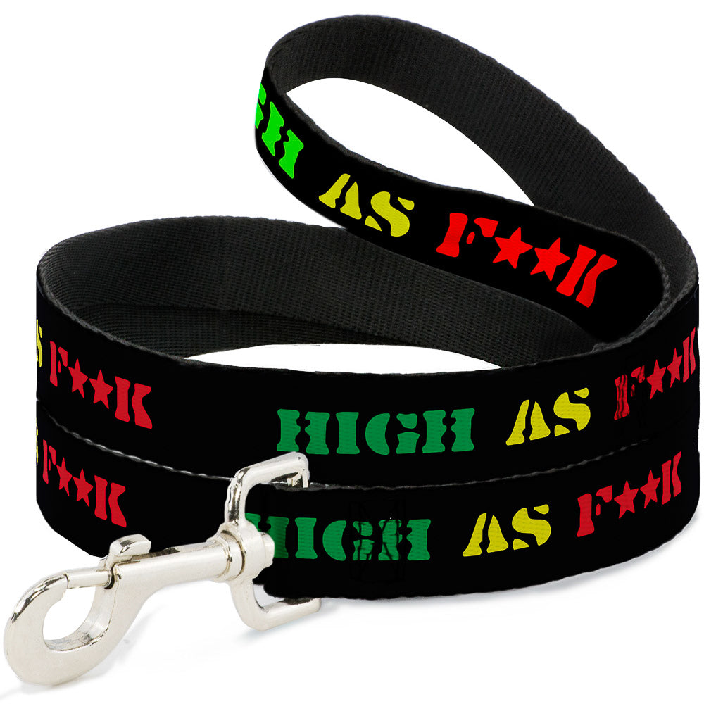 Buckle-Down Dog Leash - HIGH AS F**K Black/Green/Yellow/Red Dog Leashes Buckle-Down