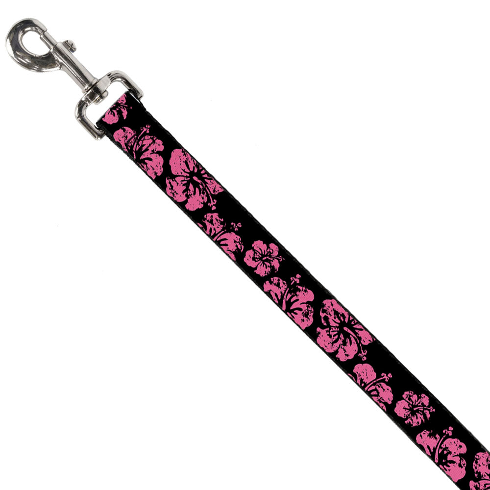 Dog Leash - Hibiscus Weathered Black/Pink Dog Leashes Buckle-Down