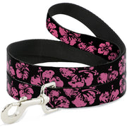 Dog Leash - Hibiscus Weathered Black/Pink Dog Leashes Buckle-Down