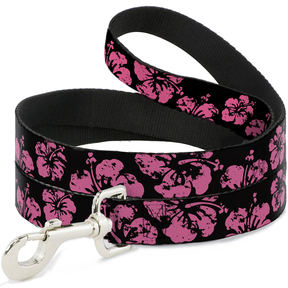 Dog Leash - Hibiscus Weathered Black/Pink Dog Leashes Buckle-Down