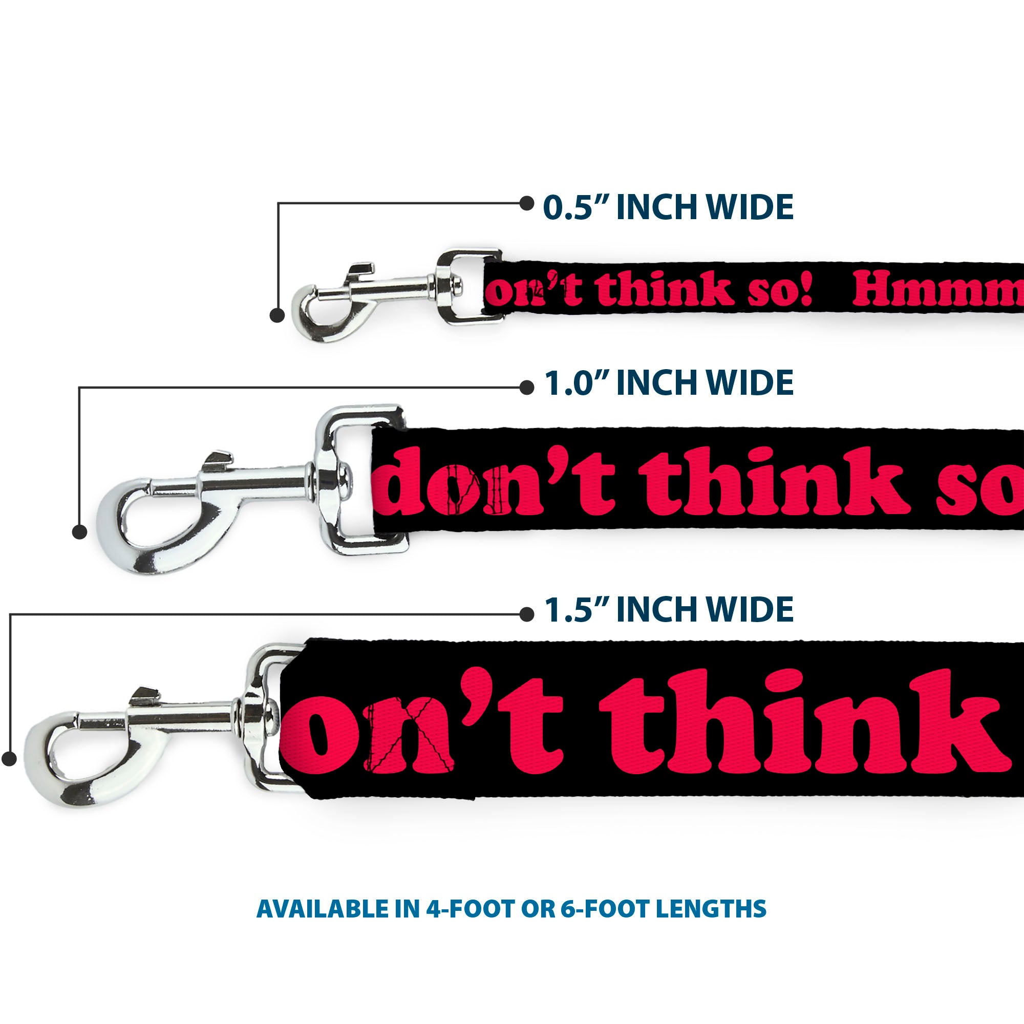 Dog Leash - HMMM, I DON'T THINK SO! Black/Pink Dog Leashes Buckle-Down