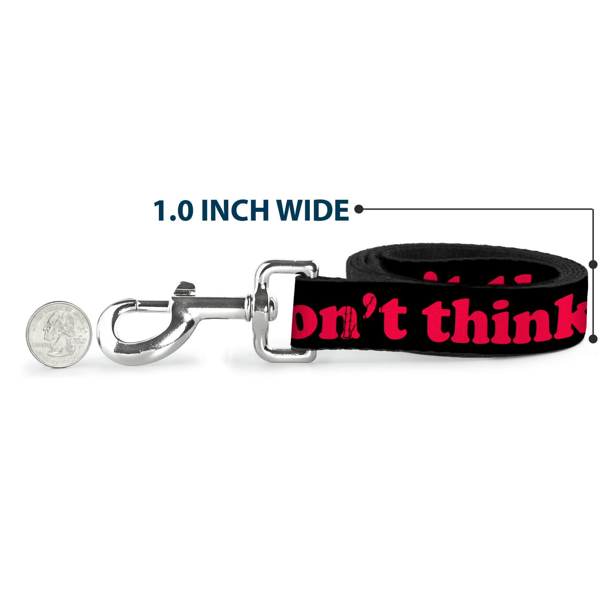 Dog Leash - HMMM, I DON'T THINK SO! Black/Pink Dog Leashes Buckle-Down