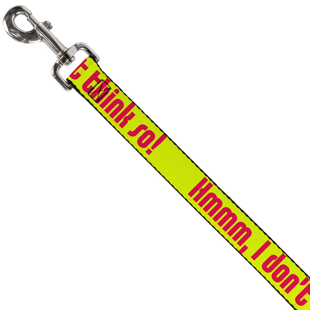 Dog Leash - HMMM, I DON'T THINK SO! Yellow/Pink Dog Leashes Buckle-Down