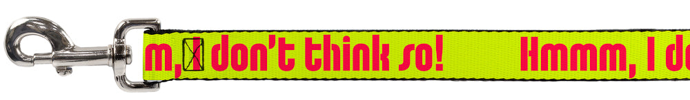Dog Leash - HMMM, I DON'T THINK SO! Yellow/Pink Dog Leashes Buckle-Down