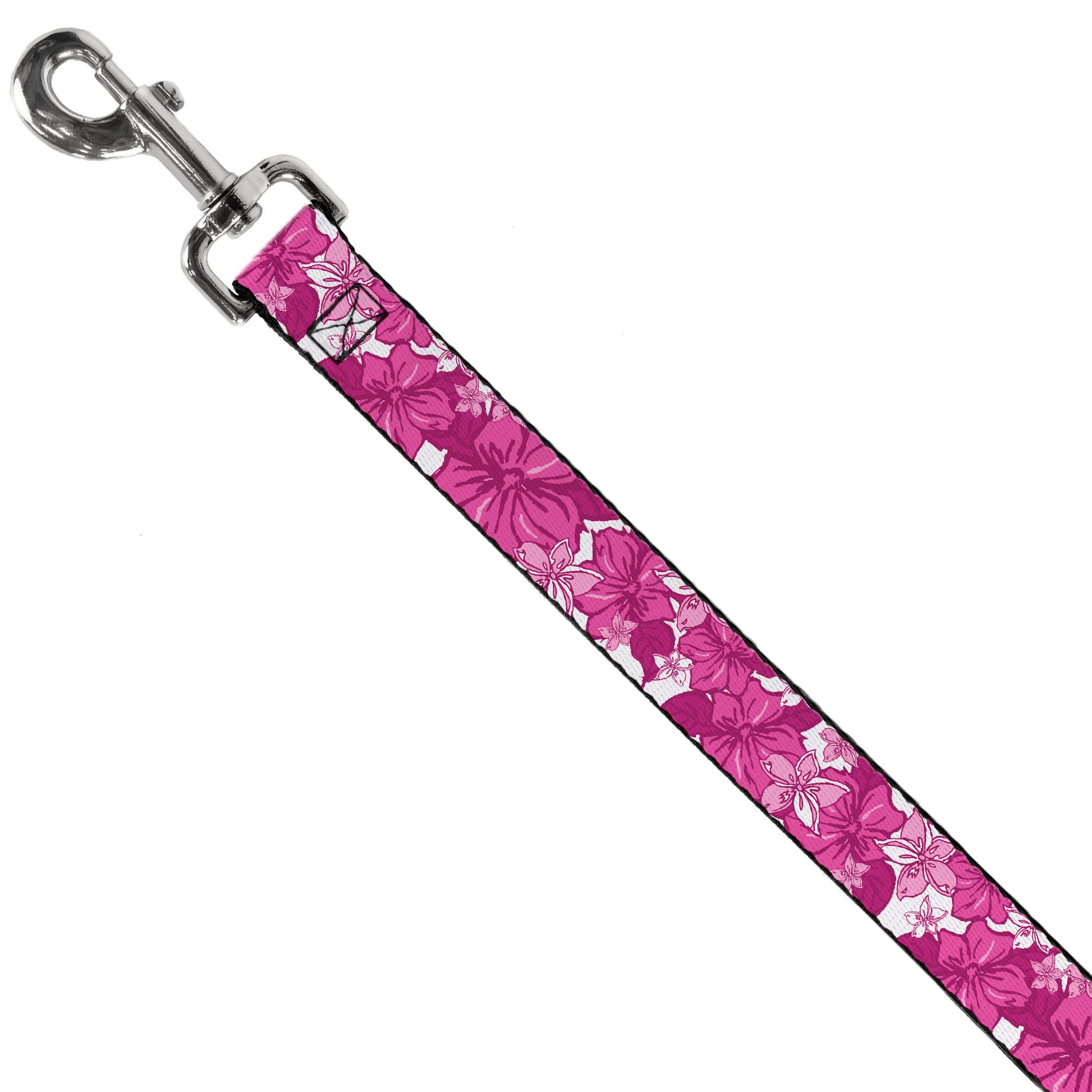 Dog Leash - Hibiscus Collage White/Pinks Dog Leashes Buckle-Down