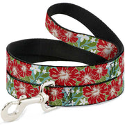 Dog Leash - Hibiscus & Plumerias Turquoise/Green/Red/White Dog Leashes Buckle-Down
