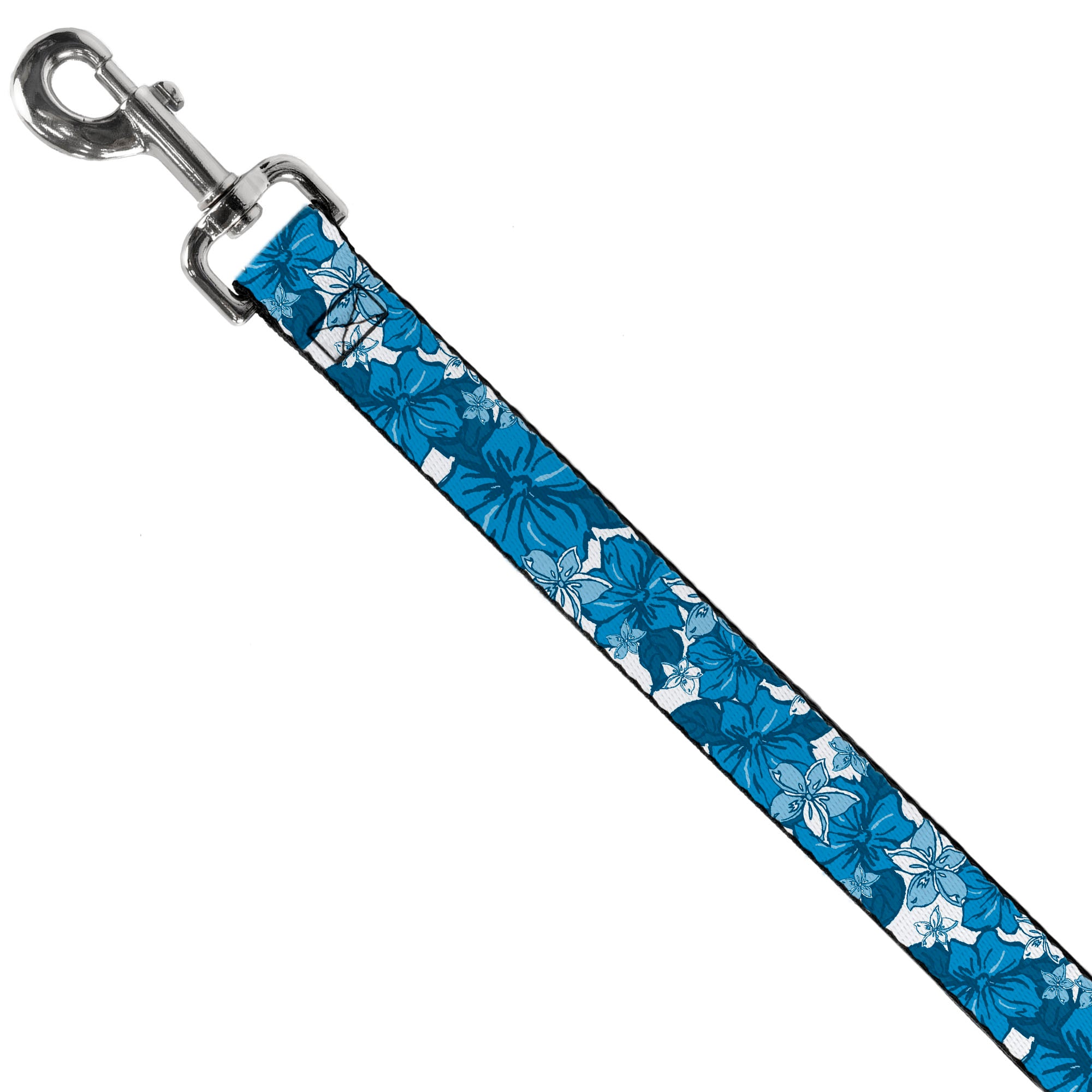 Dog Leash - Hibiscus Collage White/Blues Dog Leashes Buckle-Down