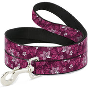 Dog Leash - Hibiscus Collage Pink Shades Dog Leashes Buckle-Down