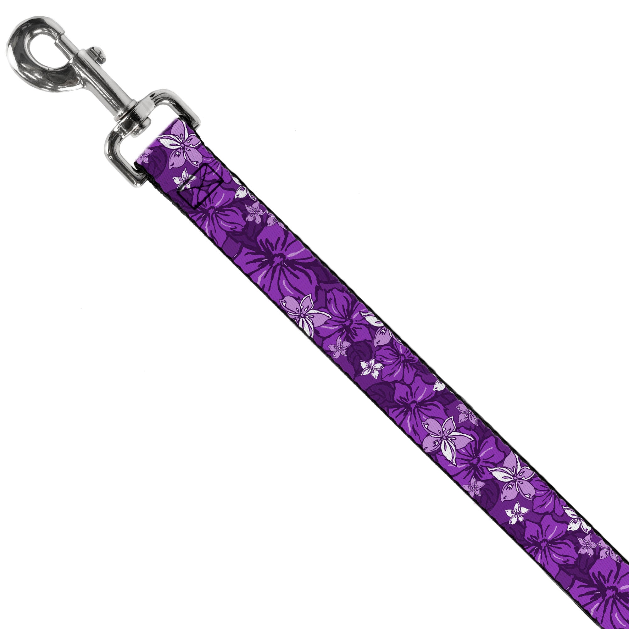 Dog Leash - Hibiscus Collage Purple Shades Dog Leashes Buckle-Down