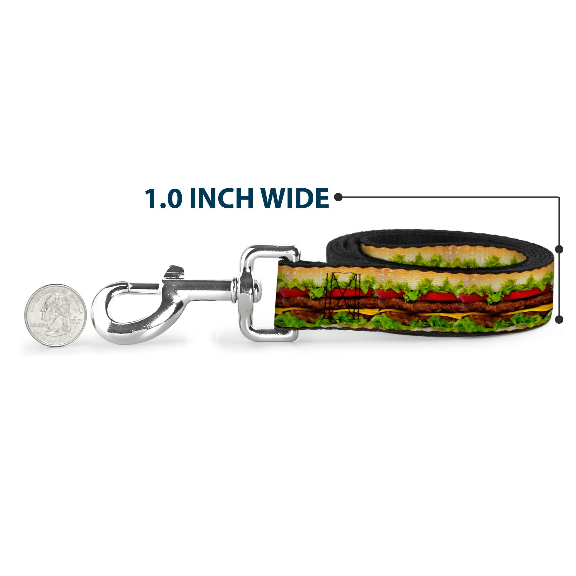 Dog Leash - Hamburger Vivid Dog Leashes Buckle-Down