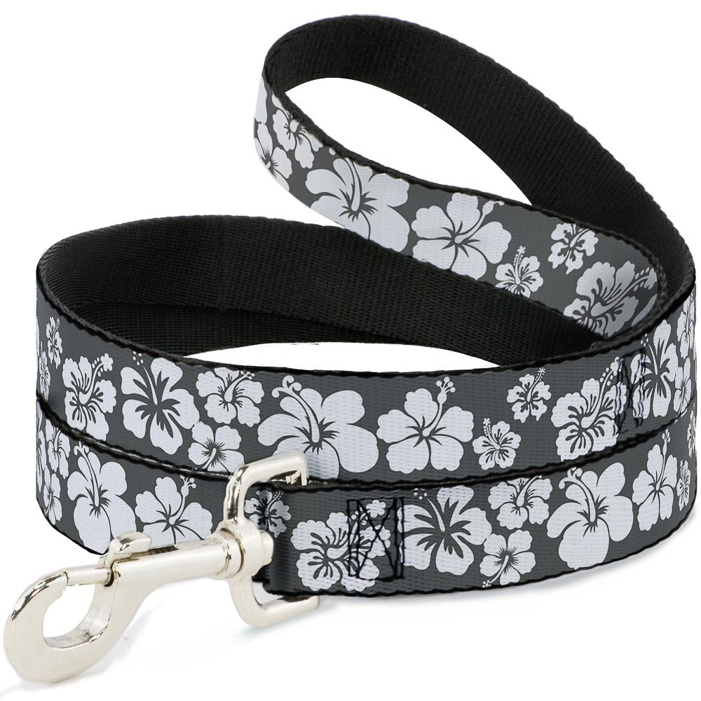Dog Leash - Hibiscus Gray/White Dog Leashes Buckle-Down