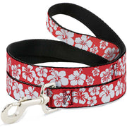 Dog Leash - Hibiscus Light Red/White Dog Leashes Buckle-Down