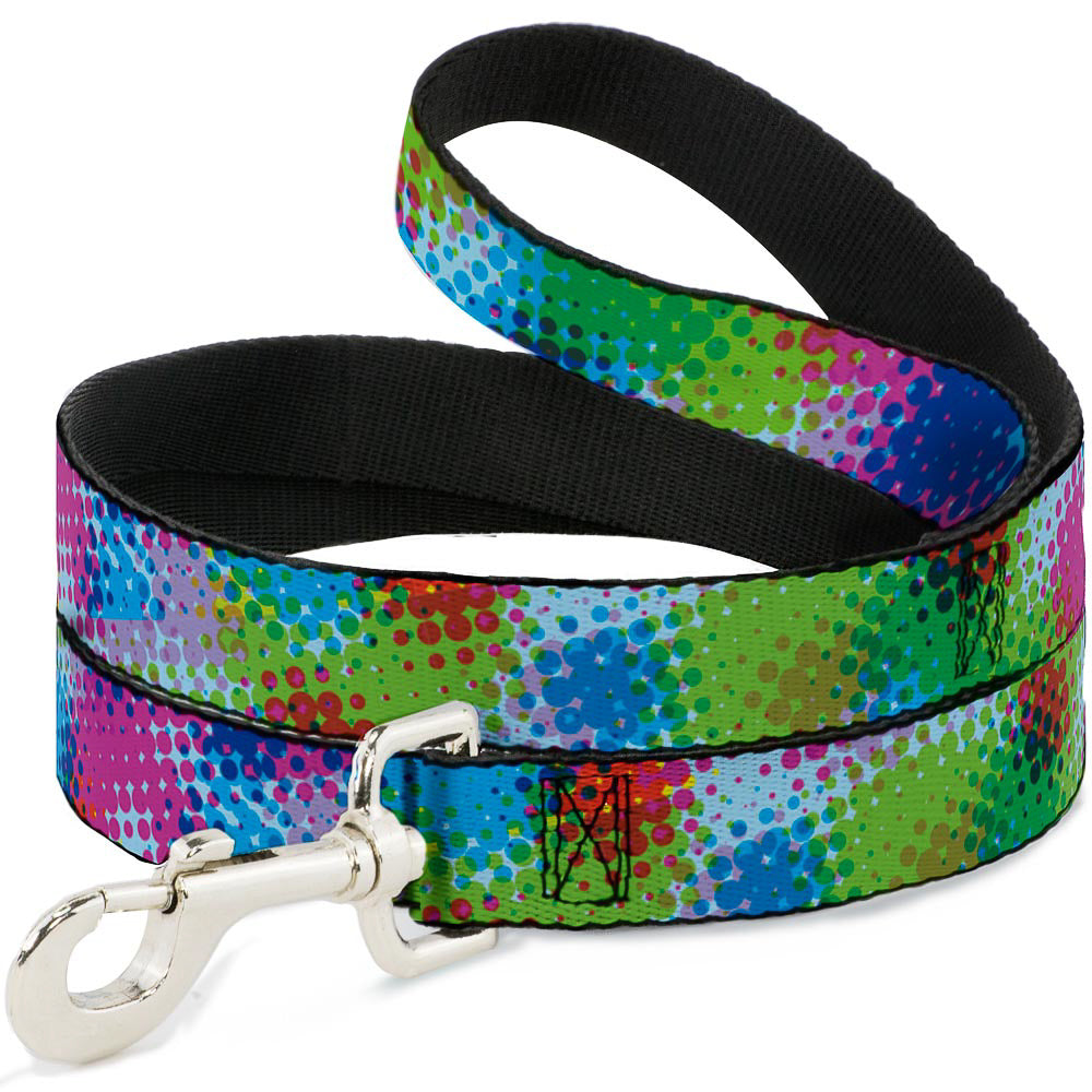 Dog Leash - Halftone Dots Light Blue/Blues/Greens/Pinks Dog Leashes Buckle-Down
