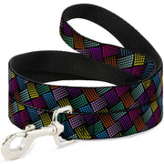 Dog Leash - Halftone Blocks Charcoal/Pinks/Greens/Orange/Yellow Dog Leashes Buckle-Down