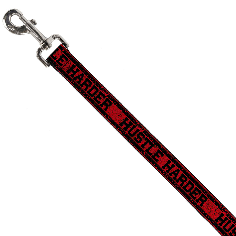 Dog Leash - HUSTLE HARDER/Stripes Weathered Red/Black Dog Leashes Buckle-Down