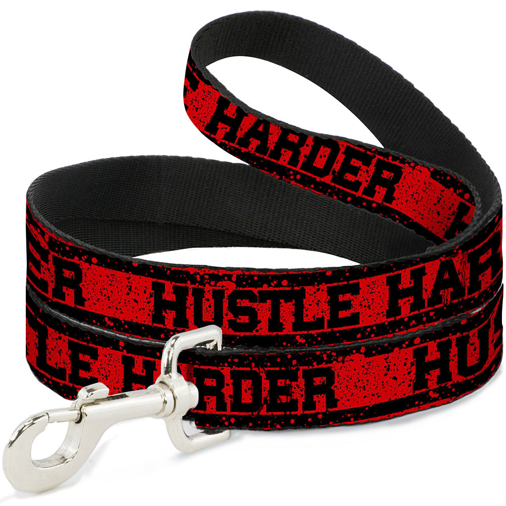 Dog Leash - HUSTLE HARDER/Stripes Weathered Red/Black Dog Leashes Buckle-Down