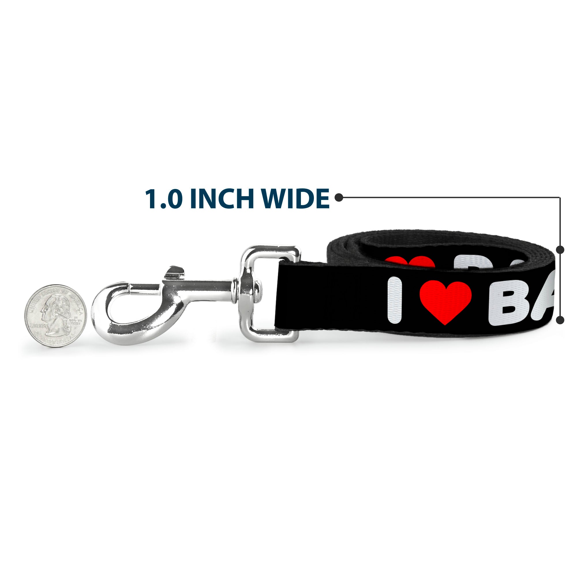 Dog Leash - I HEART BACON Text Dog Leashes Buckle-Down