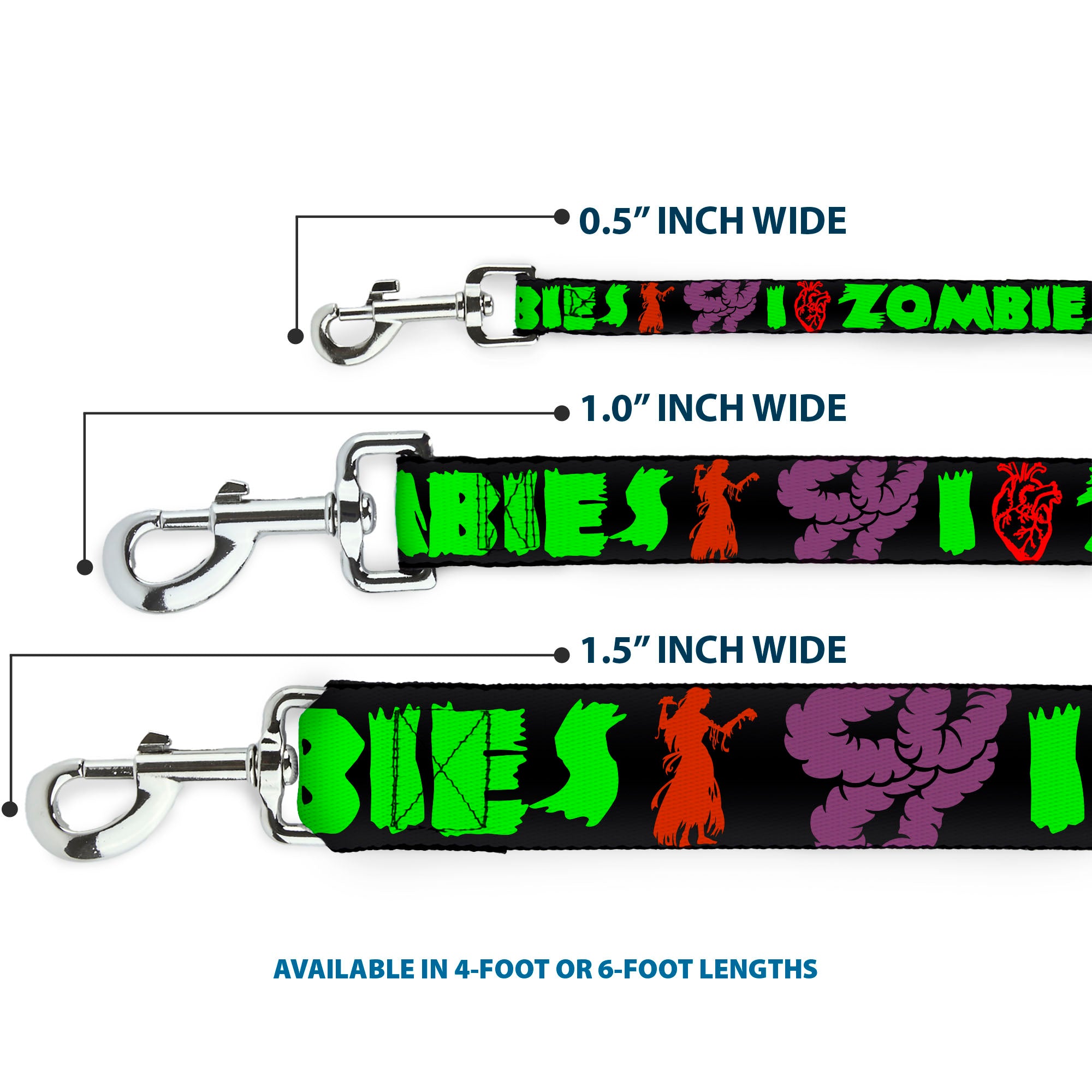 Dog Leash - I Heart Zombies Dog Leashes Buckle-Down