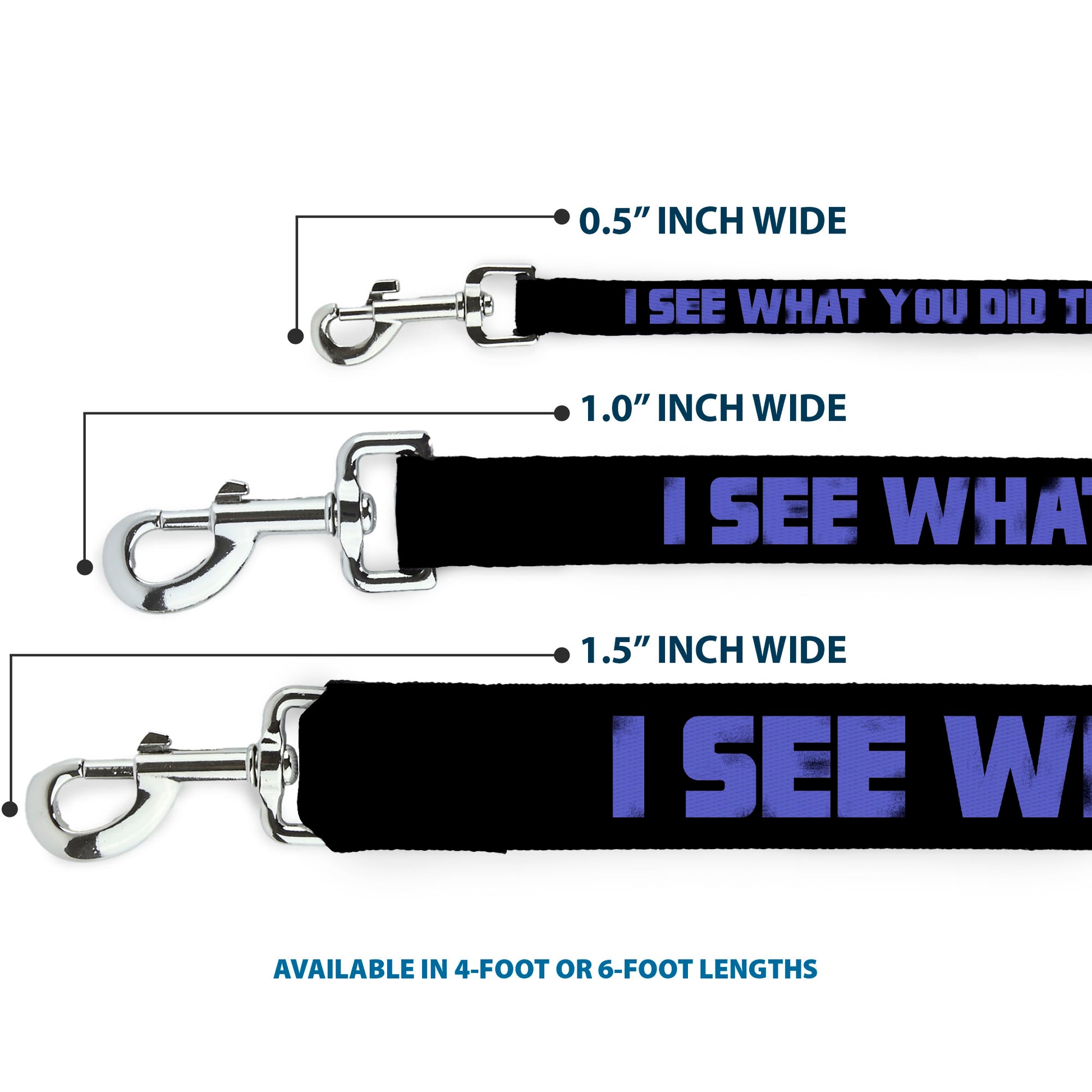 Dog Leash - I SEE WHAT YOU DID THERE Weathered Black/Purple Dog Leashes Buckle-Down