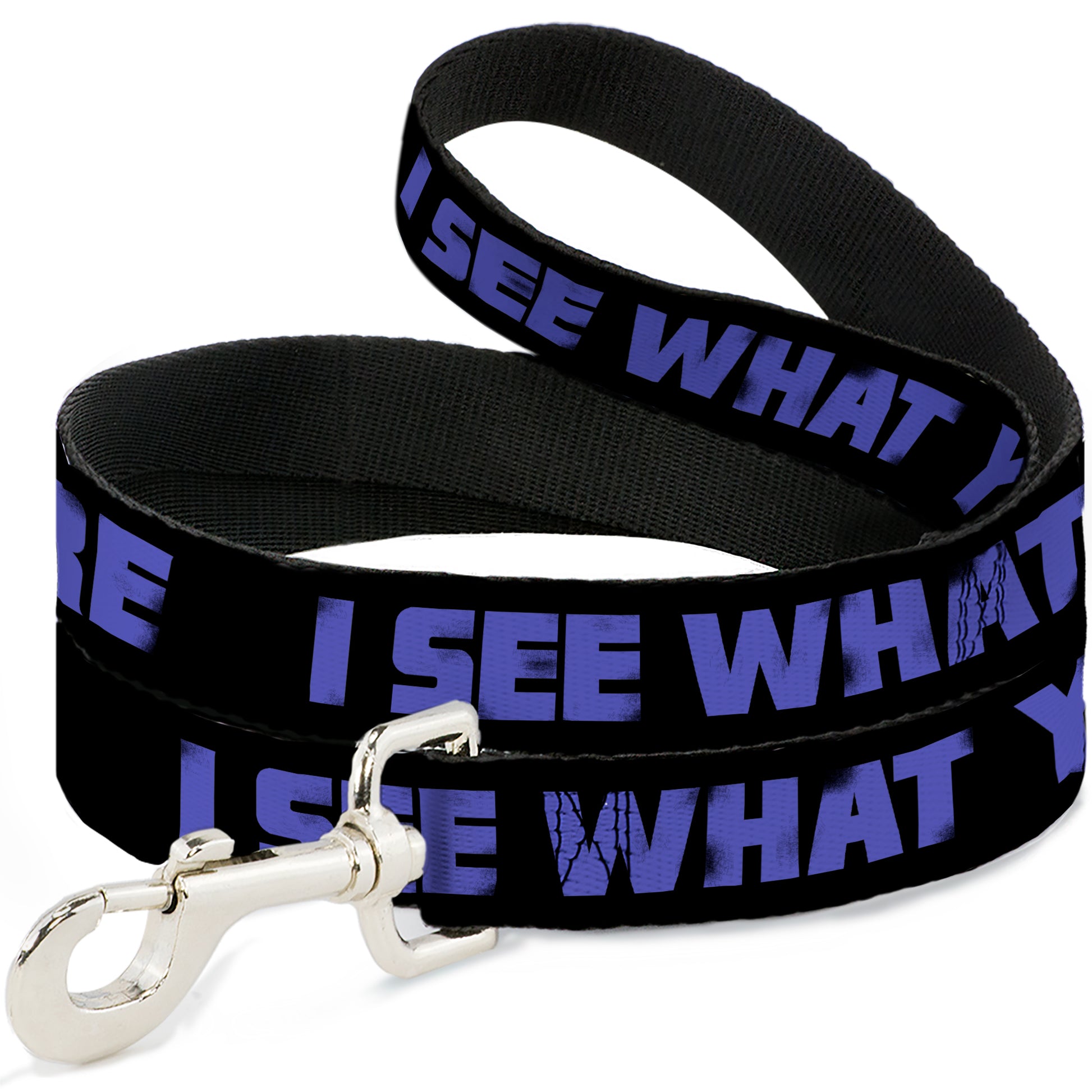 Dog Leash - I SEE WHAT YOU DID THERE Weathered Black/Purple Dog Leashes Buckle-Down