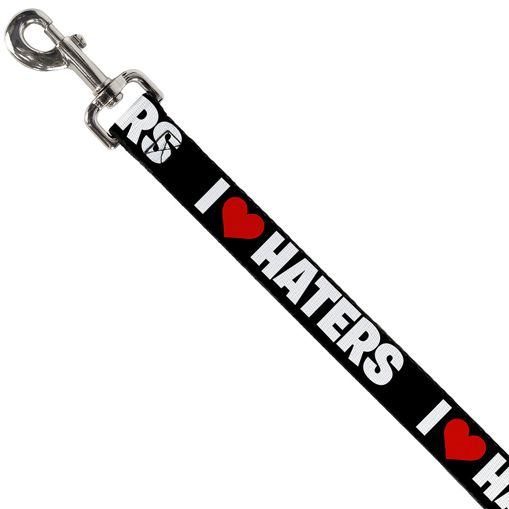 Dog Leash - I "Heart" HATERS Black/White/Red Dog Leashes Buckle-Down