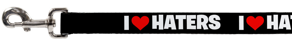 Dog Leash - I "Heart" HATERS Black/White/Red Dog Leashes Buckle-Down