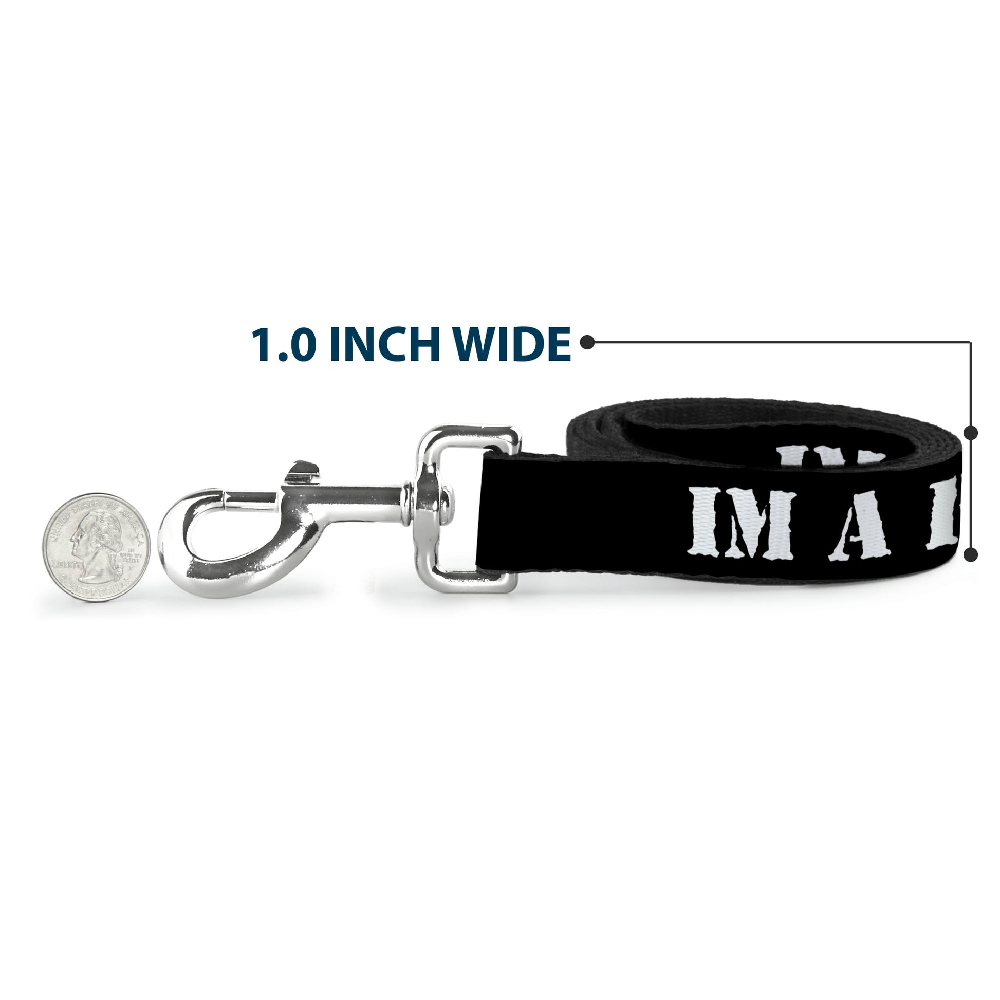 Dog Leash - I'M A FIGHTER Black/White Dog Leashes Buckle-Down