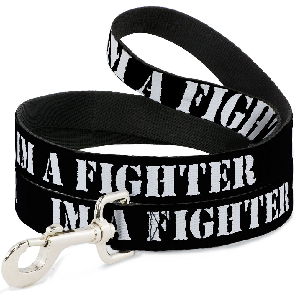 Dog Leash - I'M A FIGHTER Black/White Dog Leashes Buckle-Down