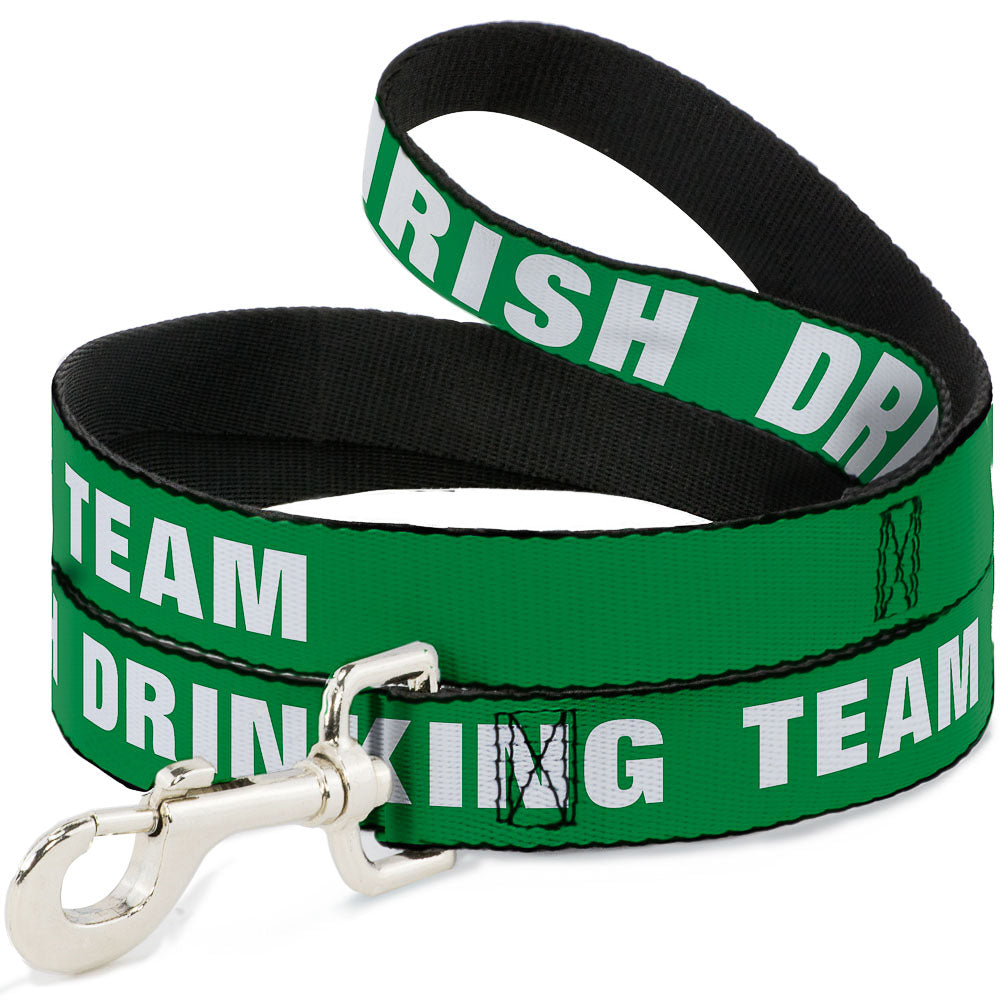 Buckle-Down Dog Leash - IRISH DRINKING TEAM Green/White Dog Leashes Buckle-Down