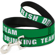 Buckle-Down Dog Leash - IRISH DRINKING TEAM Green/White Dog Leashes Buckle-Down