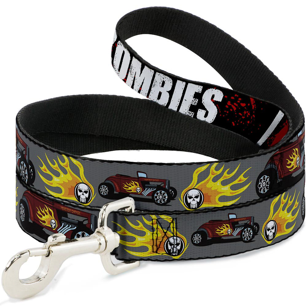 Dog Leash - I "HEART" ZOMBIES Black/White/Red Splatter Dog Leashes Buckle-Down