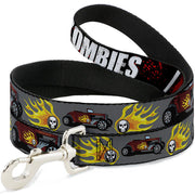 Dog Leash - I "HEART" ZOMBIES Black/White/Red Splatter Dog Leashes Buckle-Down