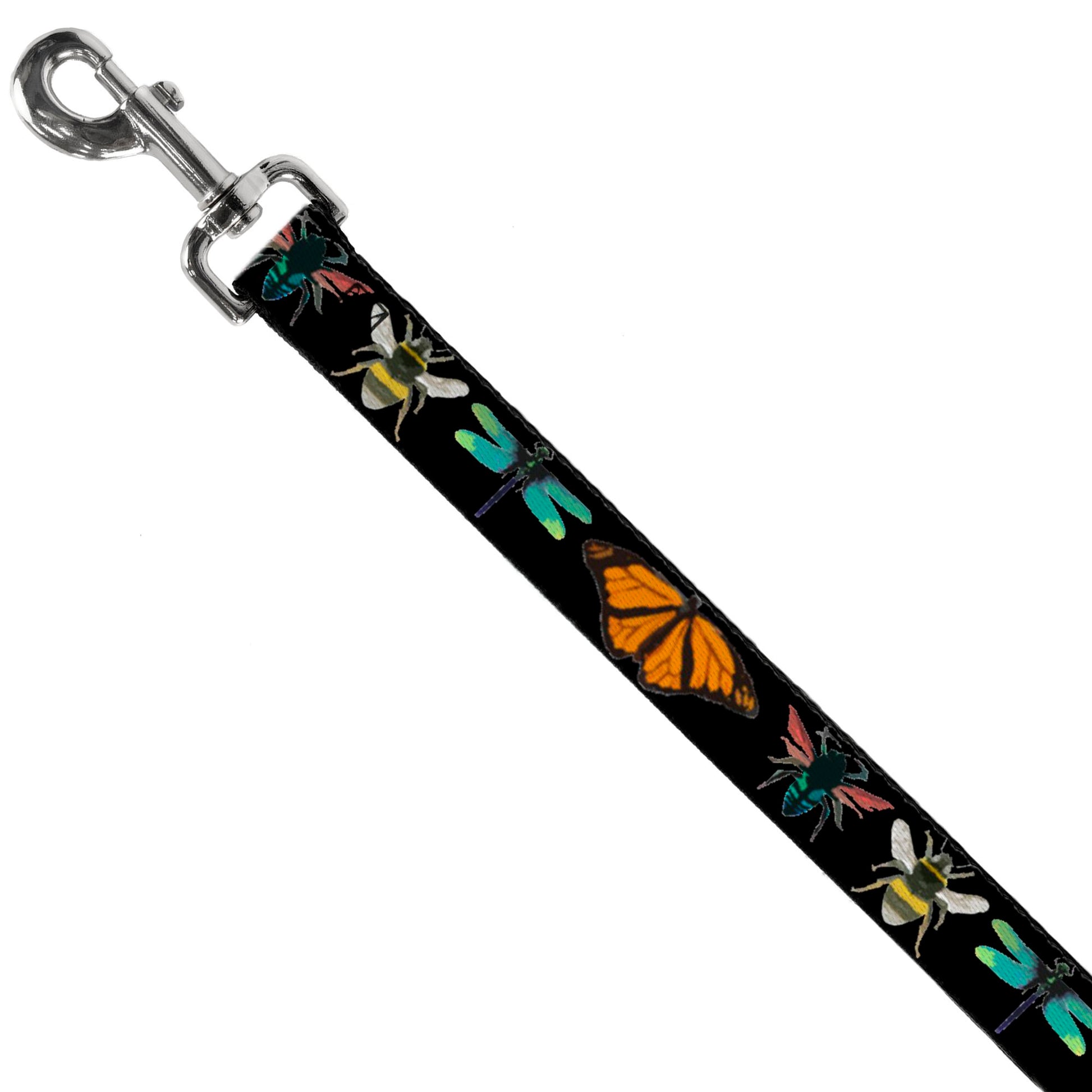 Dog Leash - Insects CLOSE-UP Black Dog Leashes Buckle-Down