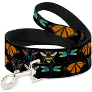 Dog Leash - Insects CLOSE-UP Black Dog Leashes Buckle-Down
