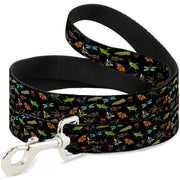 Dog Leash - Insects Scattered Black Dog Leashes Buckle-Down