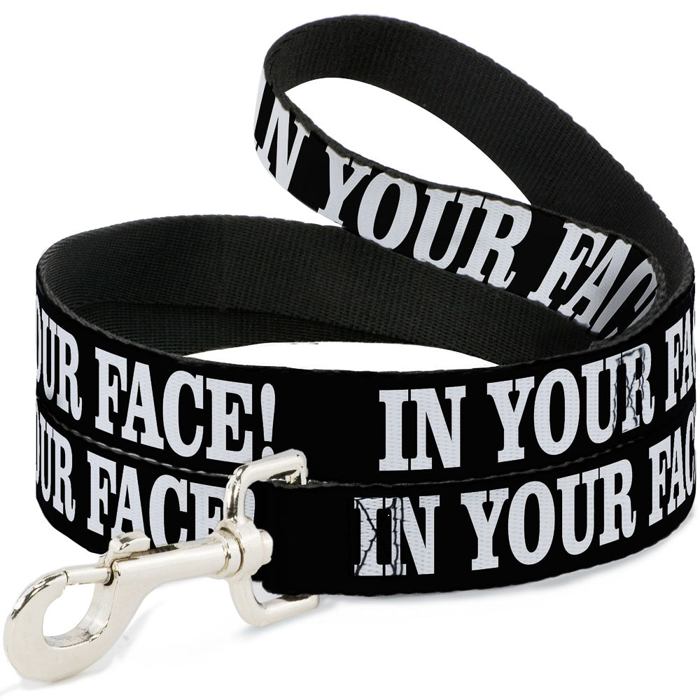 Dog Leash - IN YOUR FACE Black/White Dog Leashes Buckle-Down