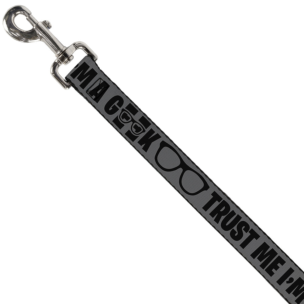 Dog Leash - I'M A GEEK/Glasses Gray/Black Dog Leashes Buckle-Down
