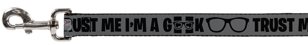 Dog Leash - I'M A GEEK/Glasses Gray/Black Dog Leashes Buckle-Down