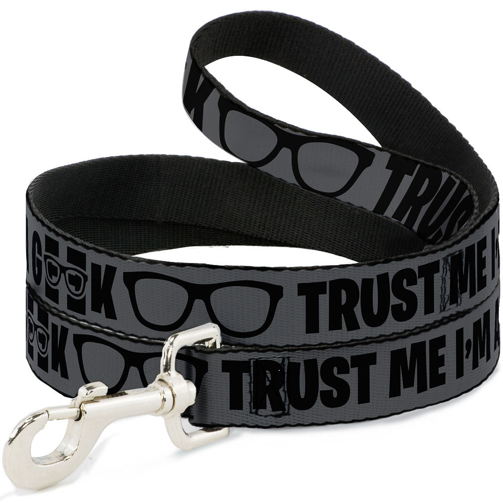 Dog Leash - I'M A GEEK/Glasses Gray/Black Dog Leashes Buckle-Down