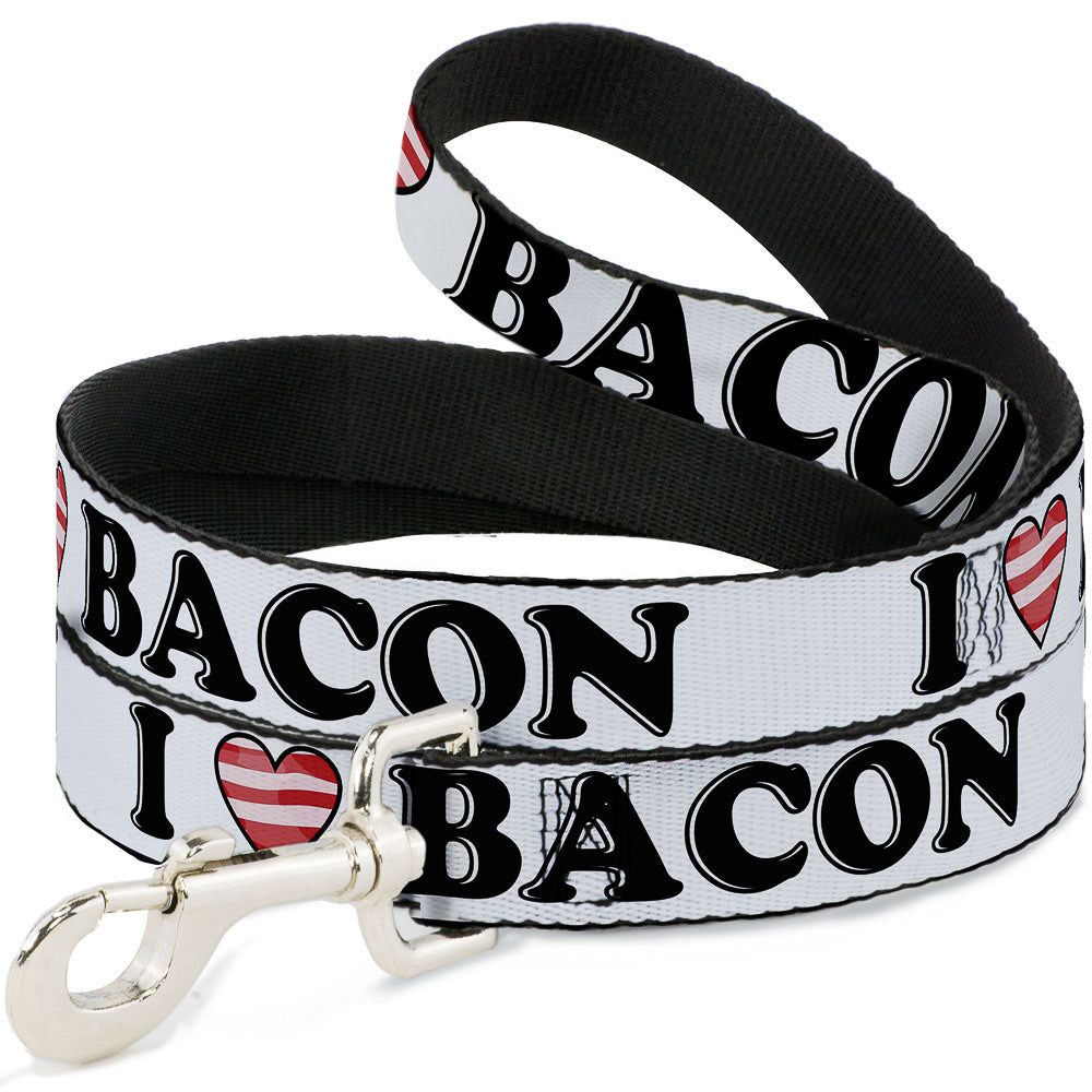 Dog Leash - I "Heart" BACON White/Black/Bacon Dog Leashes Buckle-Down