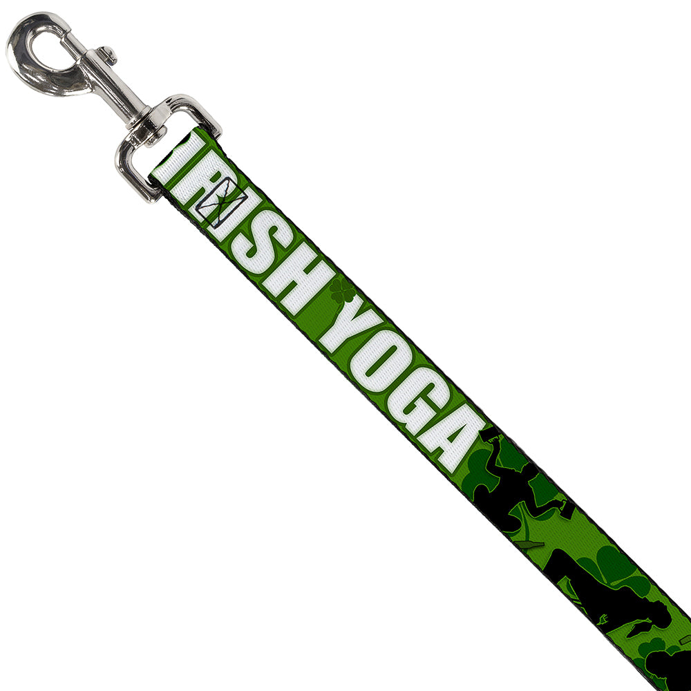 Buckle-Down Dog Leash - IRISH YOGA Poses/Clovers Greens/Black/White Dog Leashes Buckle-Down