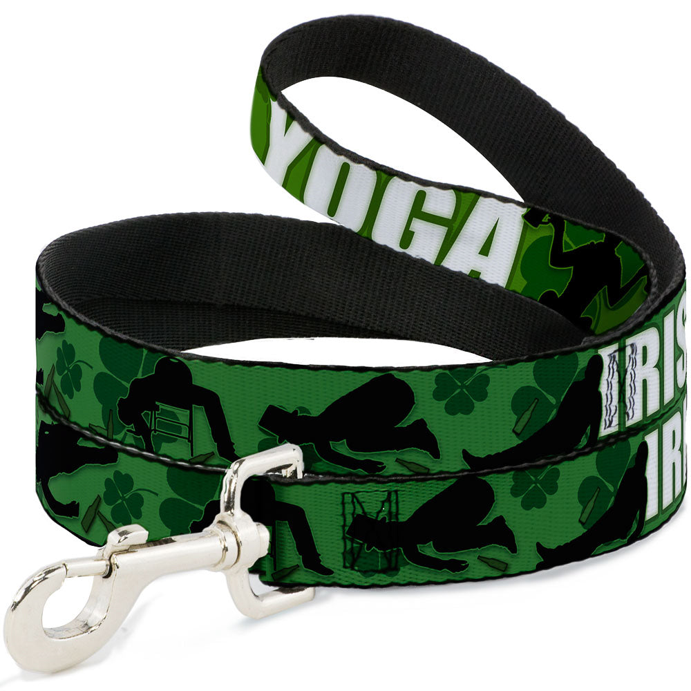 Buckle-Down Dog Leash - IRISH YOGA Poses/Clovers Greens/Black/White Dog Leashes Buckle-Down