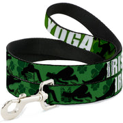 Buckle-Down Dog Leash - IRISH YOGA Poses/Clovers Greens/Black/White Dog Leashes Buckle-Down