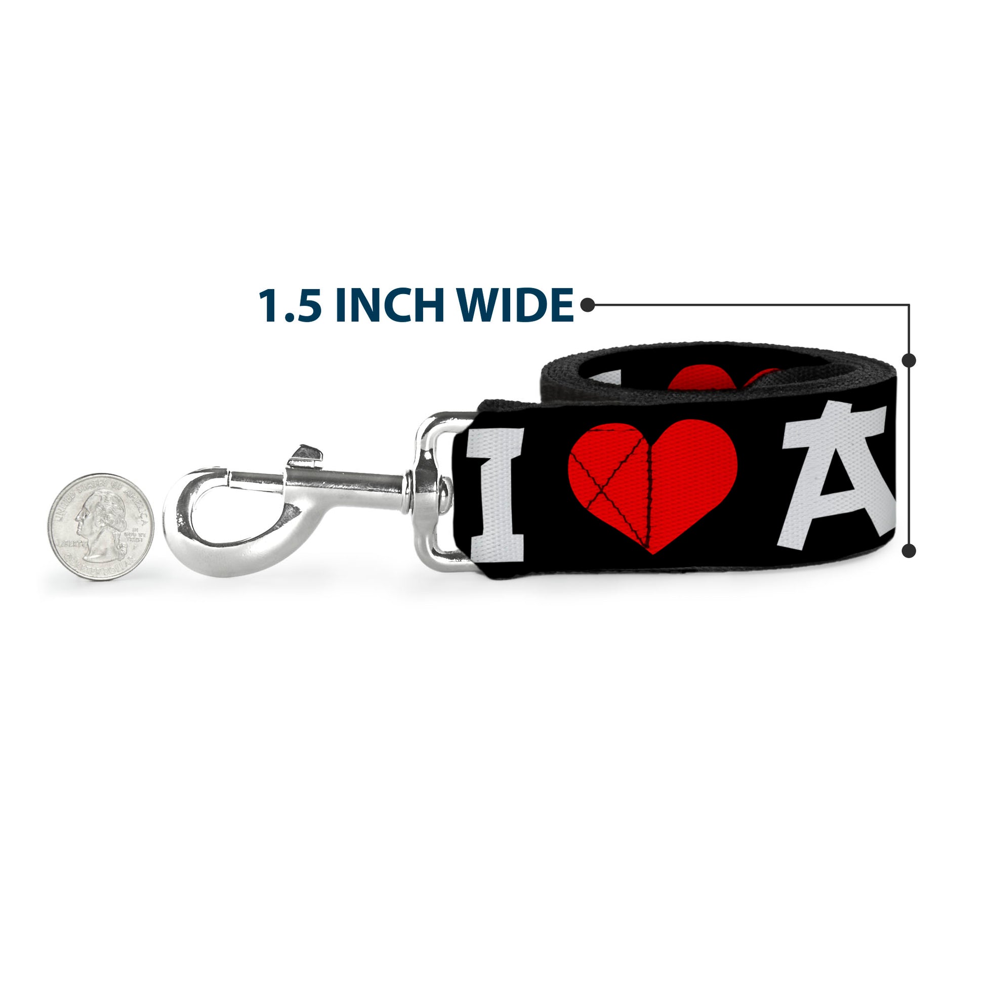 Dog Leash - I "Heart" ANIME Bold Black/White/Red Dog Leashes Buckle-Down