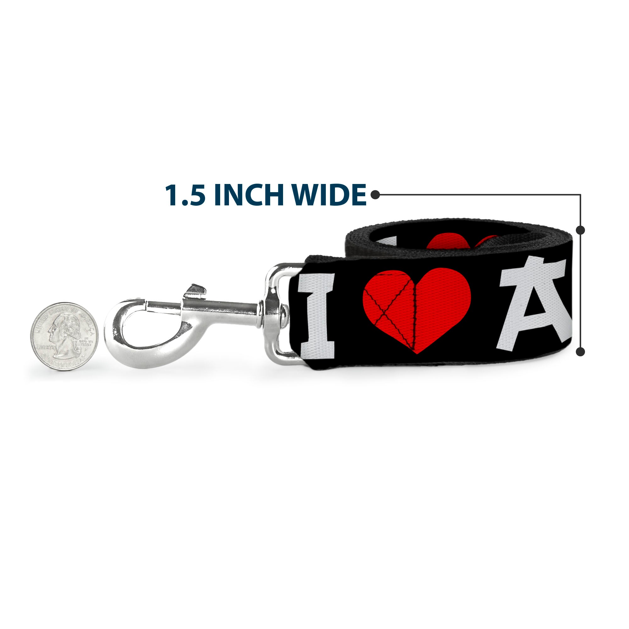 Dog Leash - I "Heart" ANIME Bold Black/White/Red Dog Leashes Buckle-Down