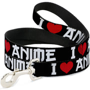 Dog Leash - I "Heart" ANIME Bold Black/White/Red Dog Leashes Buckle-Down