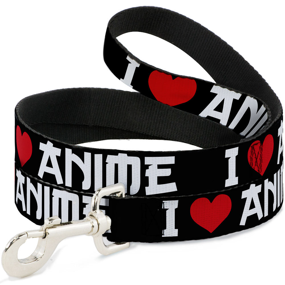 Dog Leash - I "Heart" ANIME Bold Black/White/Red Dog Leashes Buckle-Down