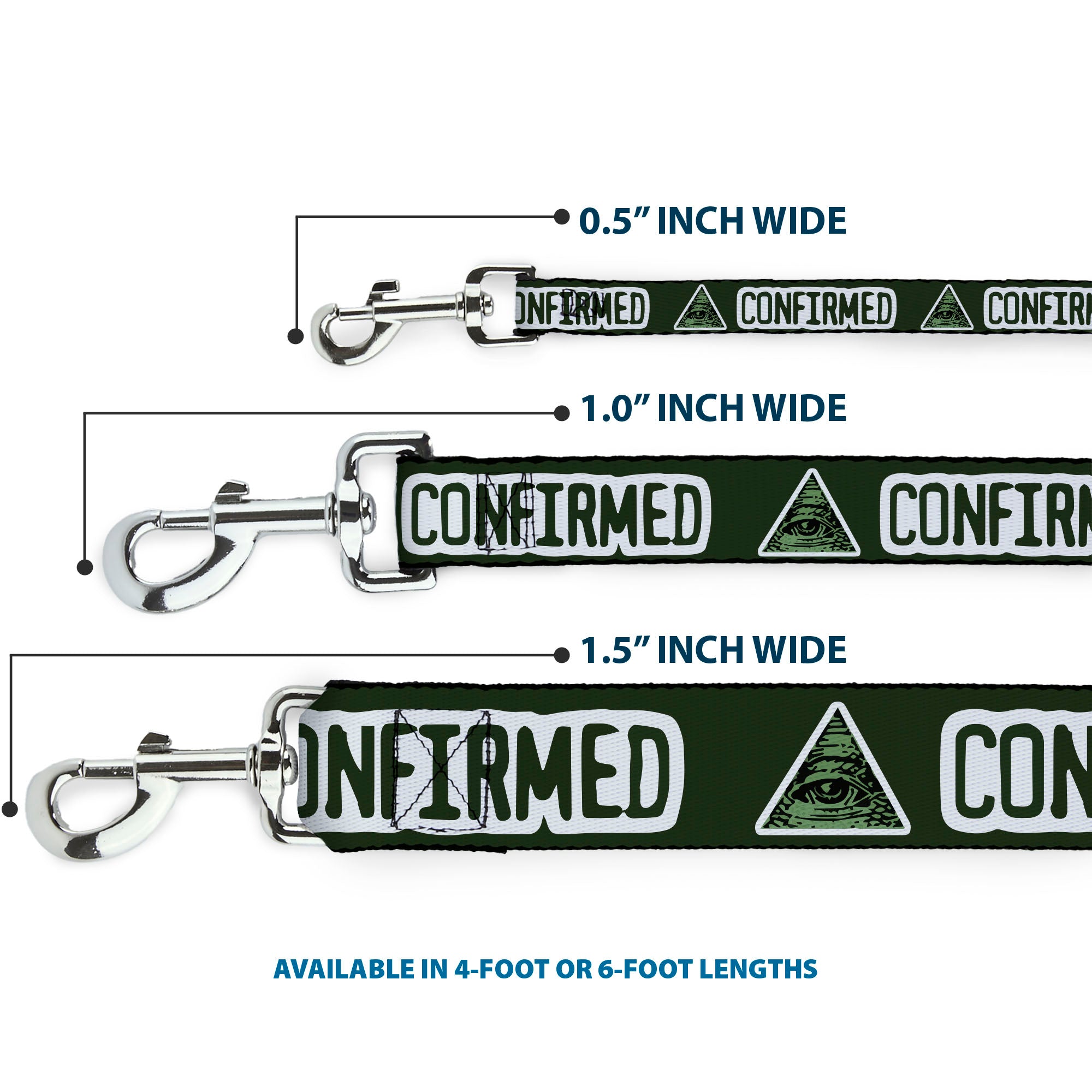 Buckle-Down Dog Leash - Illuminati CONFIRMED Greens/White Dog Leashes Buckle-Down