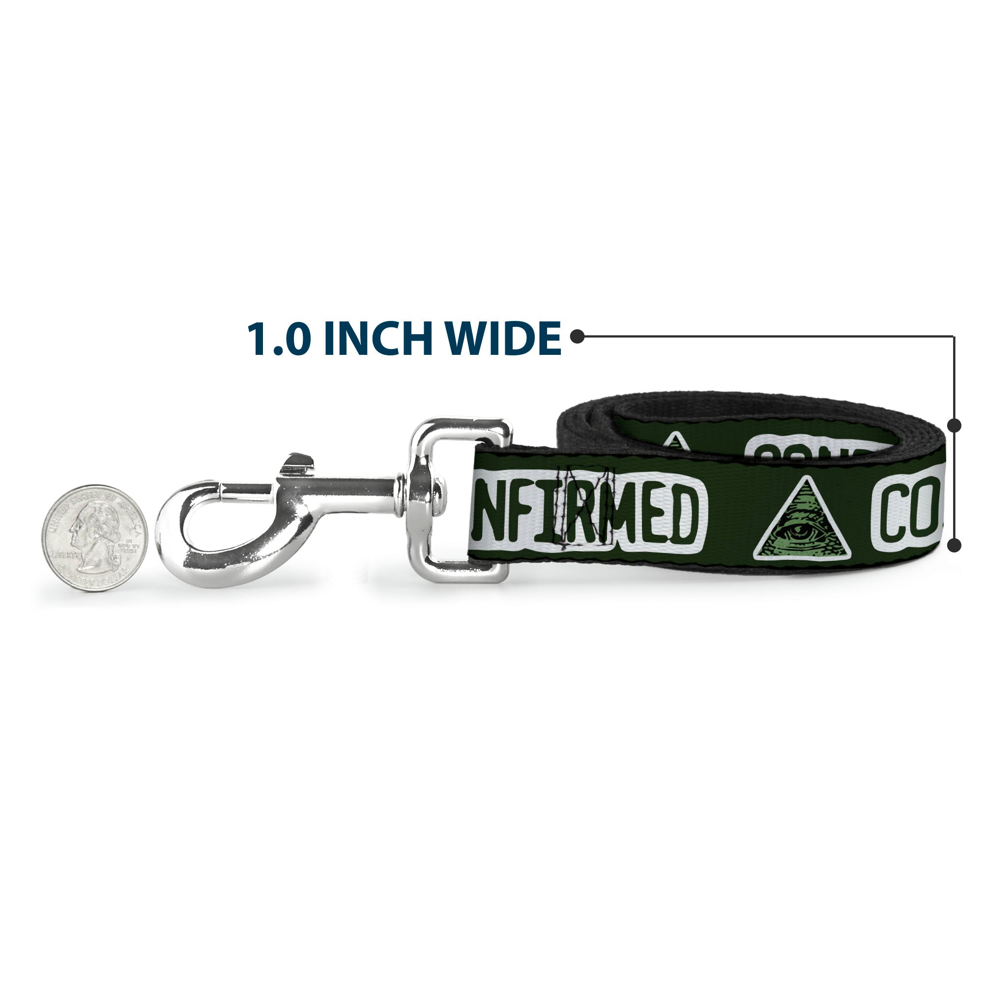 Buckle-Down Dog Leash - Illuminati CONFIRMED Greens/White Dog Leashes Buckle-Down