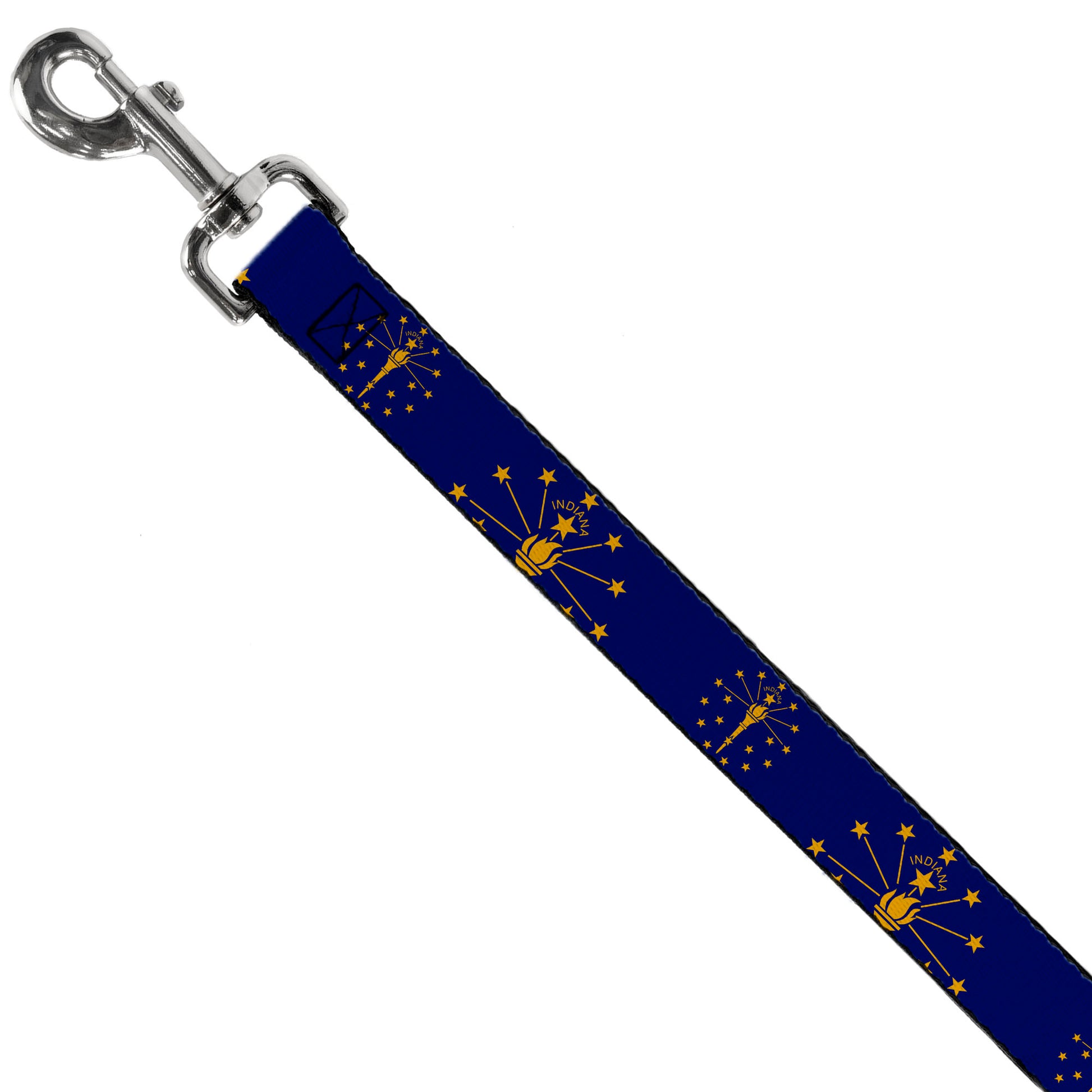 Dog Leash - Indiana Flag/Torch CLOSE-UP Navy Blue/Gold Dog Leashes Buckle-Down